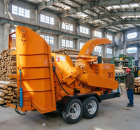 Broyeur de bois industriel de 5 tonnes par heure avec une grande entrée pour le traitement des branches d'arbres dans le jardin