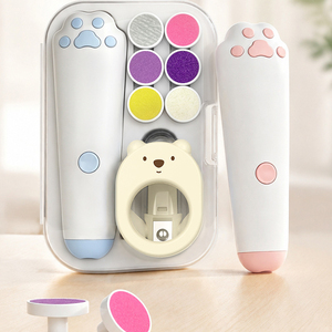New Baby <b>Electric</b> Nail Trimmer Manicure <b>Kit</b> 6 Grinding Heads Storage Box Nail Clipper LED Light Magnifier Dust Collection Box - Product Image 5