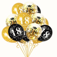 Ballons de confettis en latex noir et argent métallisé écologiques et durables pour 14e anniversaire, lot de 20, avec rubans ronds pour fête de remise des diplômes