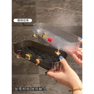 ถาดวางของในห้องน้ำรูปวงรีพลาสติกแบบชั้นเดียวพร้อมล้อเลื่อนสำหรับวางบนเคาน์เตอร์ ลายมิกกี้มินนี่ - Product Image 3