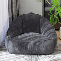 Grand pouf de sol pour adultes, adolescents et enfants, fauteuil confortable en velours côtelé avec rembourrage