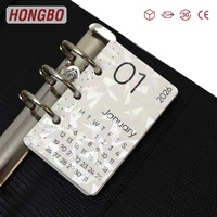 Hongbo – Calendrier holographique étanche à 3 trous A5/A6/A7 2026 avec anneaux dorés pour classeurs à 6 anneaux, inserts pour feuilles mobiles