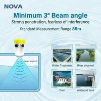 Capteur radar de niveau de liquide industriel NOVA IP67 en plastique, haute précision 85 m, 2 mm, pour liquides corrosifs, avec personnalisation