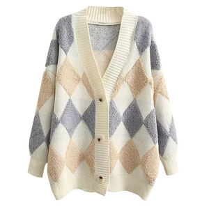 Nouveau Style Cardigan femmes <span class=keywords><strong>pull</strong></span> flotteur Jacquard tricoté <span class=keywords><strong>pull</strong></span> décontracté impression <span class=keywords><strong>à</strong></span> manches longues <span class=keywords><strong>pull</strong></span> - Product Image 1