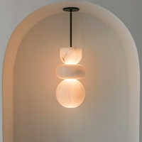 Lámpara colgante LED de alabastro Natural con diseño de Arte Moderno, colgante de bola Simple para dormitorio, baño, candelabros de tocador, luces colgantes