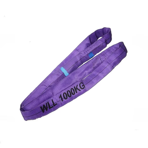 1Ton 2.5m/5mポリエステル繊維エンドレスソフトラウンドウェビングベルトスリング用リフティング - Product Image 3