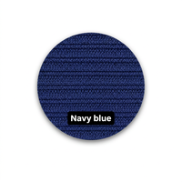 Tissu en maille côtelée double en polyester bleu marine, textile extensible texturé pour la confection de vêtements et d'habillement