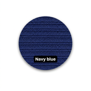 Tissu en maille côtelée double en polyester bleu marine, textile extensible texturé pour la confection de vêtements et d'habillement - Product Image 4