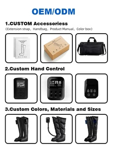 YICOLY, precio de fábrica, bota de compresión neumática inalámbrica con botas de recuperación de calefacción, masajeador de piernas de compresión de aire de 8 cámaras - Product Image 6