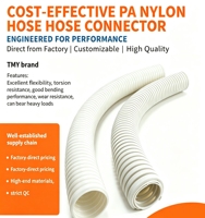 Tuyau ondulé haute pression en nylon PA, conduit flexible pour protection de câbles, tube étanche et durable pour machines CNC, Chine