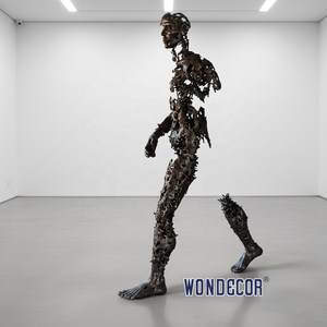 Крытый металлический художественный Декор Абстрактная полая фигура распадающаяся скульптура из нержавеющей стали - Product Image 1