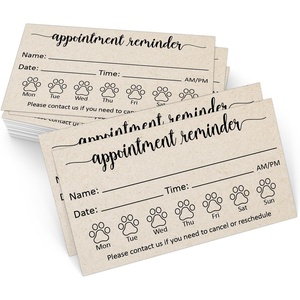 Tarjetas de recordatorio de cita veterinaria, suministros de oficina con estampado de pata para el cuidado de perros, cuidado de mascotas, chequeos, vacunas - Product Image 1