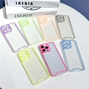 Night Light Luminous Soft Phone Case For IPhone 15 14 13 12 Fluorescent Neon Glitter Mobile Phone Case For Iphone 15 Pro