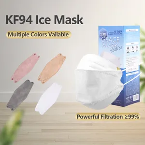 Hochwertige rosafarbene KF94 Gesichtsmaske mit 4 Schichten Filterung Atmungsschutzflasche für Erwachsene fischförmige Masken zum kühles Gefühl