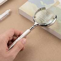 Handheld Crescent-Shaped Magnifying Glass 8x for Seniors Children Jewelers & Maps; Focuses Sunlight to Start Fires; Made China