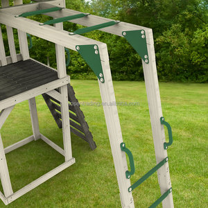 Structure de jeu extérieure pour enfants en bois avec toboggan, pour jardin et cour, aire de jeux extérieure, structure de jeu jungle pour enfants - Product Image 4