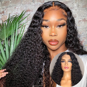 <span class=keywords><strong>Cheveux</strong></span> vierges indiens de grade 12A pour perruque avec dentelle, noir naturel, 30 pouces, ondulations profondes lâches, pré-épilées, haute densité - Product Image 1
