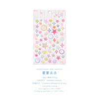 1 feuille d'autocollants par paquet, autocollants 3D translucides mignons pour décorations de coques de téléphone DIY et collages de bullet journal