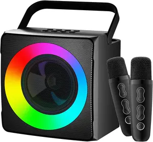 Karaoke Speaker The Karaoke Machine For Family Gatherings Comes With 2 Microphones And Cool Adjustable LED Lights