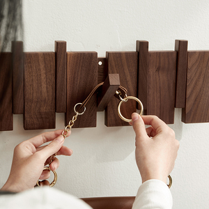 Porte-<span class=keywords><strong>manteau</strong></span> mural en <span class=keywords><strong>bois</strong></span> massif de style moderne, sans perçage, pour l'entrée de la maison, pour une utilisation dans le couloir, crochet derrière la porte - Product Image 3