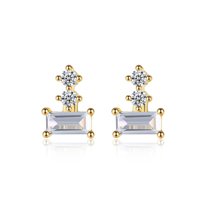 Czcity Phụ Nữ Đồ Trang Sức Cổ Điển Độc Đáo Tuyên Bố Cubic Zirconia Nhỏ Stud 925 Sterling Bạc Bông Tai Cho Phụ Nữ 2024 - Product Image 1