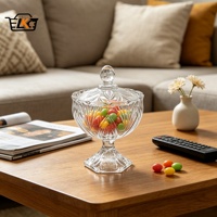 Pote de Vidro para Doces com Logotipo Personalizado, com Tampa, Base e Relevo, Taça de Cristal para Doces, Açucareiro para Casamento, Festa e Decoração de Casa