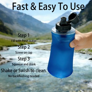 Gourde souple filtrante pliable, Pichets et bouteilles filtrantes à eau, <span class=keywords><strong>Bouteille</strong></span> filtrante à eau portable, Gourde souple en TPU 500ml 42mm - Product Image 5