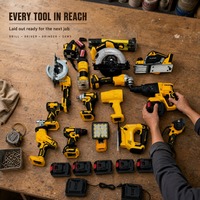 Kit combiné d'outils électriques sans fil pour le travail du bois : perceuse, meuleuse, ensemble d'outils de menuiserie avec batteries pour les travaux d'armoires et de menuiserie