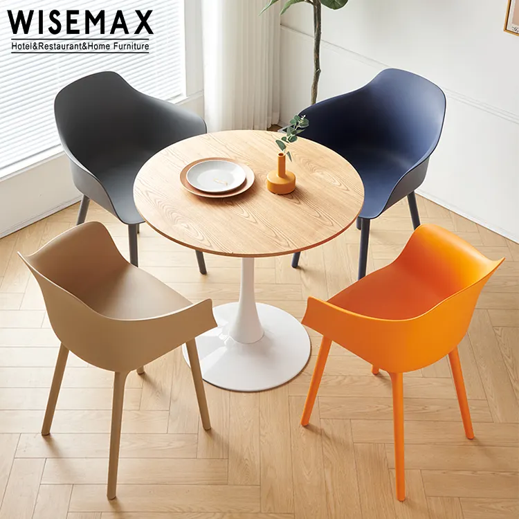 WISEMAX MÖBEL Moderne Esszimmer möbel Günstiger schwarzer Kunststoffs essel Neuer stabiler Esszimmers tuhl aus PP-Material