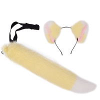 Vente en gros de queue de renard simulée réglable de haute qualité pour fête d'Halloween, bandeau en peluche avec oreilles de renard, accessoires d'exposition d'anime