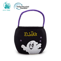 Panier en peluche pour décoration d'Halloween en coton PP, accessoire de citrouille, bonbons, cadeau pour enfant