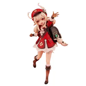 16CM Anime Game Figure Genshin Impact Ke Li Classic Clothing Brown Short Dress Cute Kawaii Greet Say Hello Model Dolls Toy PVC