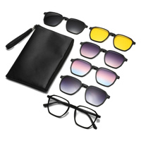 Lunettes de soleil magnétiques 5 en 1 à clipser, verres polarisés TAC, monture intégrale, légères, anti-radiation UV400, unisexes