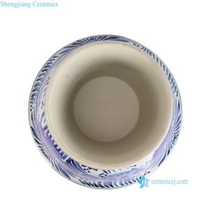 RZPI111-A bleu et blanc motif d'écailles <span class=keywords><strong>de</strong></span> poisson céramique jardin haut <span class=keywords><strong>pied</strong></span> <span class=keywords><strong>pot</strong></span> <span class=keywords><strong>de</strong></span> <span class=keywords><strong>fleur</strong></span> jardinière intérieure et extérieure - Product Image 6