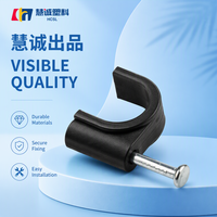 Attaches murales circulaires en plastique pour clous, 6 mm, 100 pièces/sac, conformes RoHS, marque HCSL, origine Zhejiang