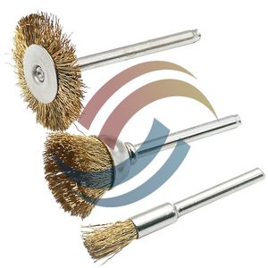 <span class=keywords><strong>Mini</strong></span> outil rotatif en cuivre à tige de 3mm, fil d'acier, <span class=keywords><strong>perceuse</strong></span> <span class=keywords><strong>Dremel</strong></span>, meule de polissage, brosse en forme de T Accessoires OEM MERACLY KC0893 - Product Image 4