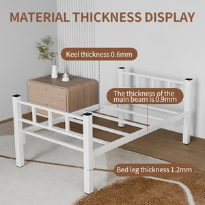 Cama Individual Metálica para Estudiantes con Barandilla de Seguridad, Muebles Resistentes para Dormitorio - Product Image 3