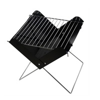 Barbecue portable pliant en forme de X pour pique-nique, escalade et camping, au charbon de bois, avec chariot métallique thermolaqué et flamme intégrée
