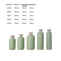 Vente en gros 300ml 500ml HDPE coin arrondi vert clair bouteille de pompe à émulsion de grande capacité ensemble de bouteilles de shampooing