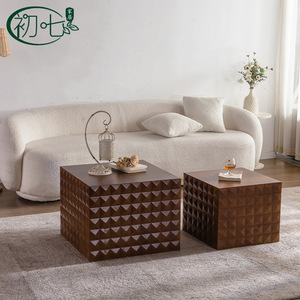 Vintage Style Solid Wood Square <b>Coffee</b> <b>Table</b> 3871 Baking Paint Decorative For Living Room - Product Image 4