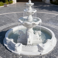 Fontaine d'eau en marbre antique en pierre sculptée à la main classique française TREVI pour la décoration de jardin extérieur à vendre