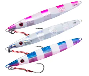 Deep Sea Glow Fishing Jigging Bait Flat Fall Sinking Jig esche luminose in metallo 150g 120g 100g 80g