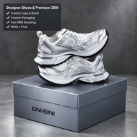 Chaussures de luxe pour hommes et femmes, haute qualité, argent métallisé, chaussures de marche, baskets Tech Runner, Zapatillas, neuves