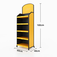 Présentoir de Magasin Multifonctionnel Portable et Moderne à 5 Niveaux en Métal pour Huiles Lubrifiantes de Voitures 4S et Moteurs – Idéal pour la Vente au Détail