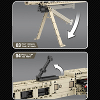 Reobrix 77006 Modèle d'arme technique militaire allemande MG-42, tirant des balles, en briques de construction MOC, ensembles de jouets