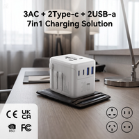 30W GaN All-in-One Reiseadapter Kompaktes Ladegerät mit 2 USB-C 2 USB-A Multi-Port Schnellladung für Remote-Arbeit und Mehrgeräte-Nutzung