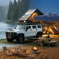 Tente de toit triangulaire en aluminium ultra-fine et rigide pour SUV, camping en plein air hors route, aucun assemblage requis, imperméable