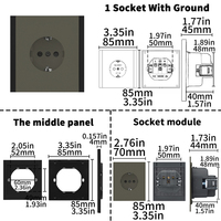 Enchufe de Pared WESA 16A, 1 Tomacorriente, Estándar Europeo Schuko, Diseño Moderno y Lujoso