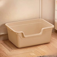 Bac à litière semi-fermé surdimensionné en plastique pour chat, anti-éclaboussures, grande capacité 20L, avec armoire de rangement