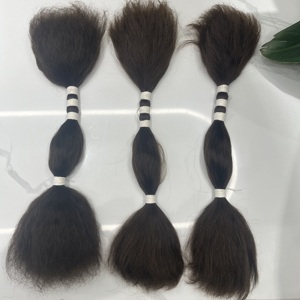 Cabello humano a granel indio virgen más vendido para trenzar ondas profundas # 1B #2 #4 Color doble dibujado húmedo y ondulado - Product Image 5